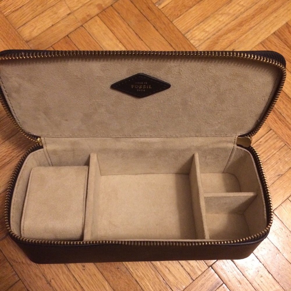 Fossil watch leather zipper carry case box - Picture 3 of 5